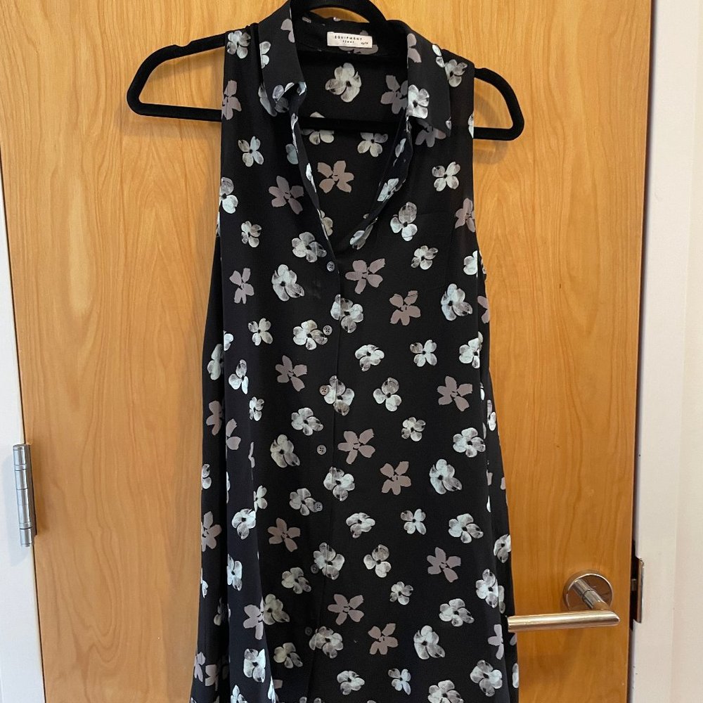 Equipment Silk Floral Collared Shirt Dress - Size XS